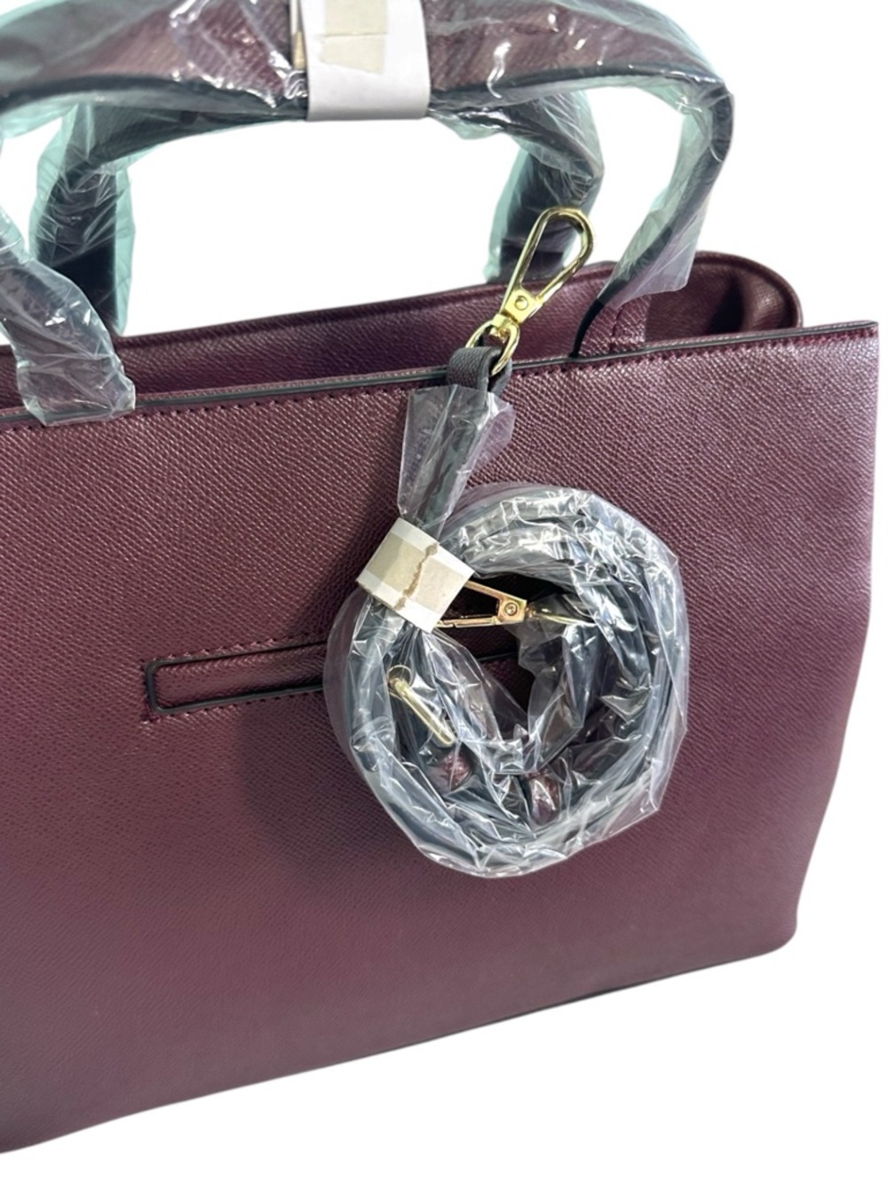NWT London Fog 100th Anniversary Marcelle Studded Satchel Plumb - Picture 6 of 9